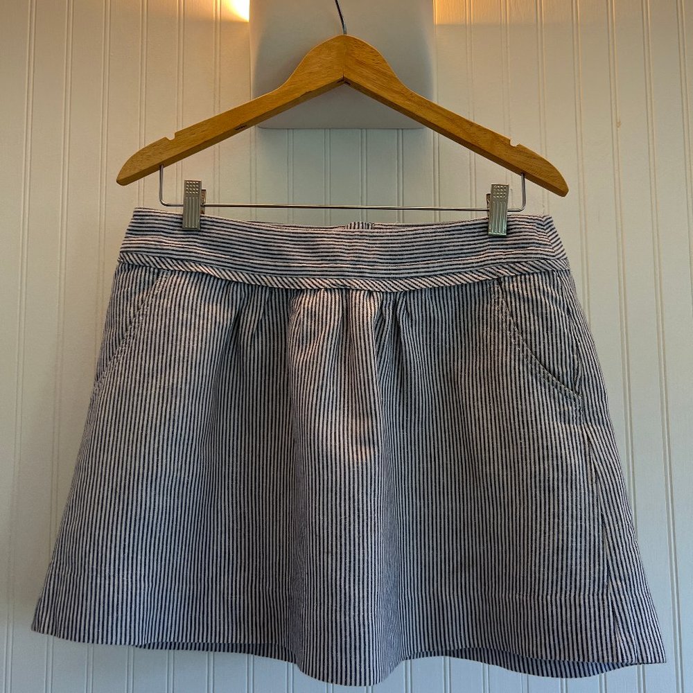 J. Crew Factory Linen Cotton Striped Skirt - Size 6